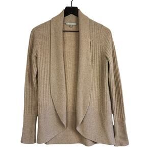 Neiman Marcus 100% Cashmere Beige Draped Cardigan Sweater Womens - S
